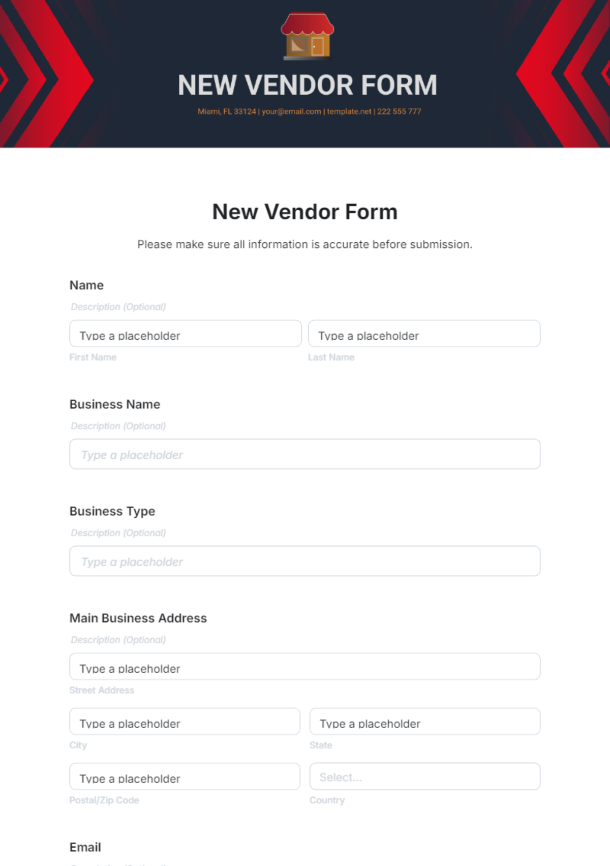 Free Supplier Information Form Template - Edit Online & Download ...