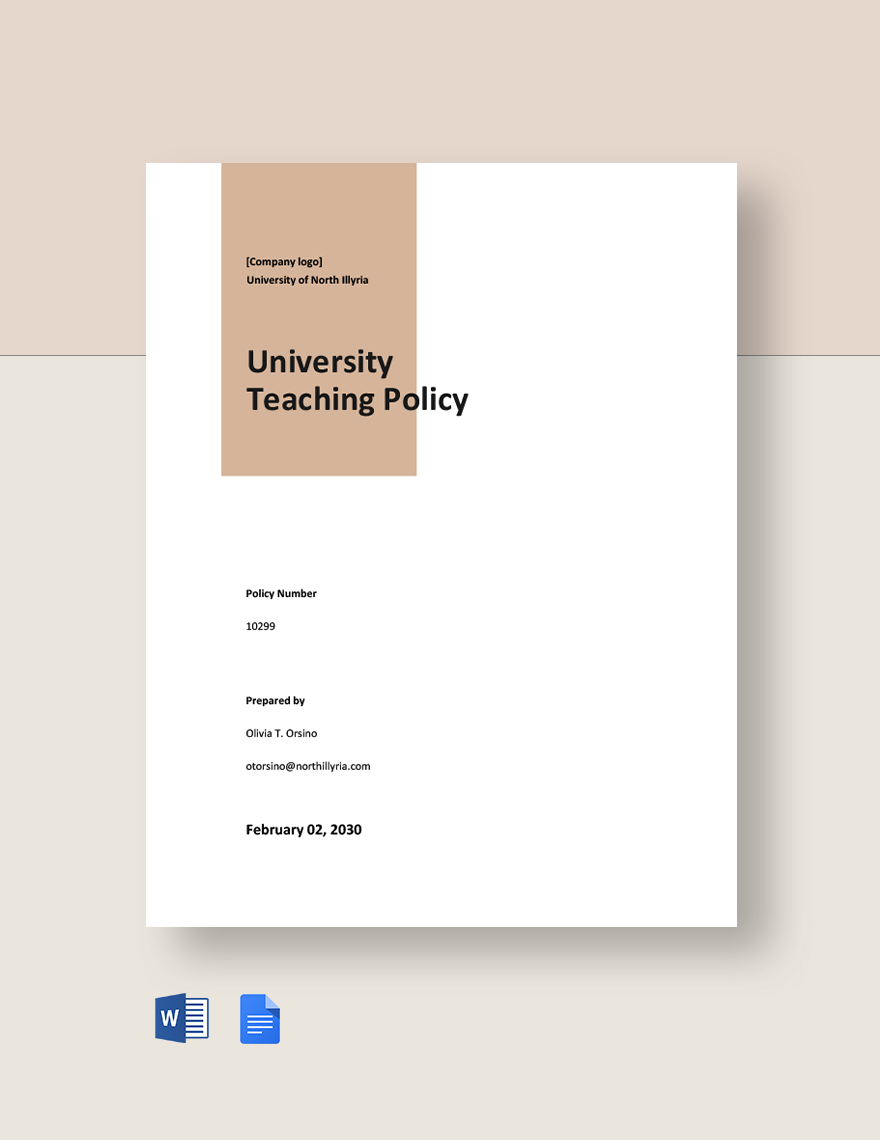 University Teaching Policy Template