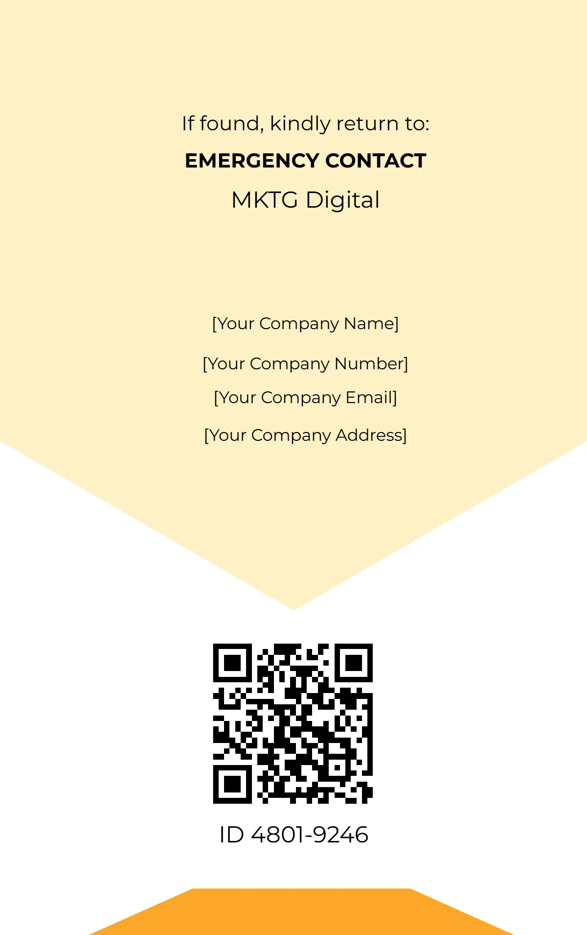 Free Yellow ID Card Template to Edit Online