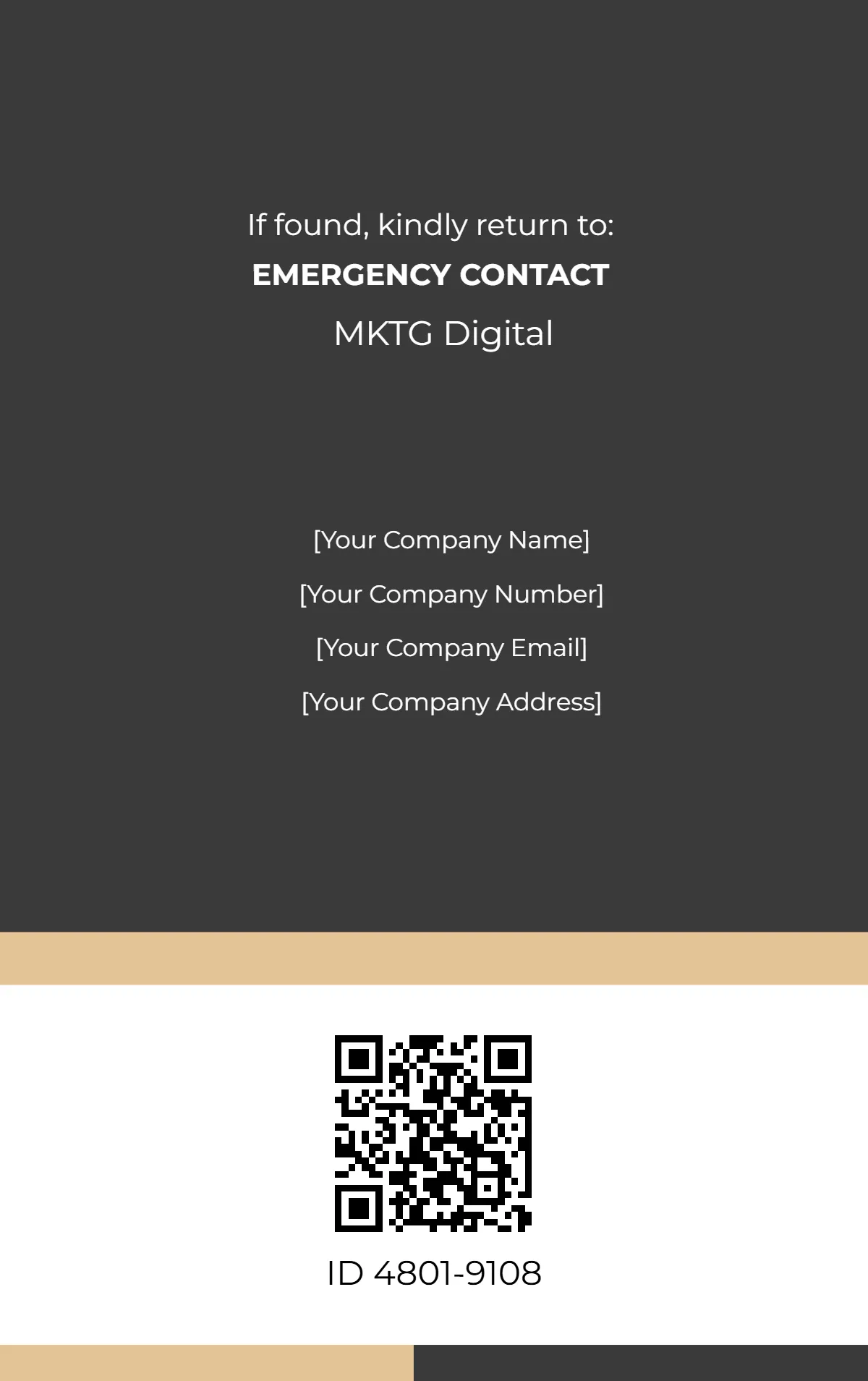 Free Minimalist Office ID Card Template to Edit Online