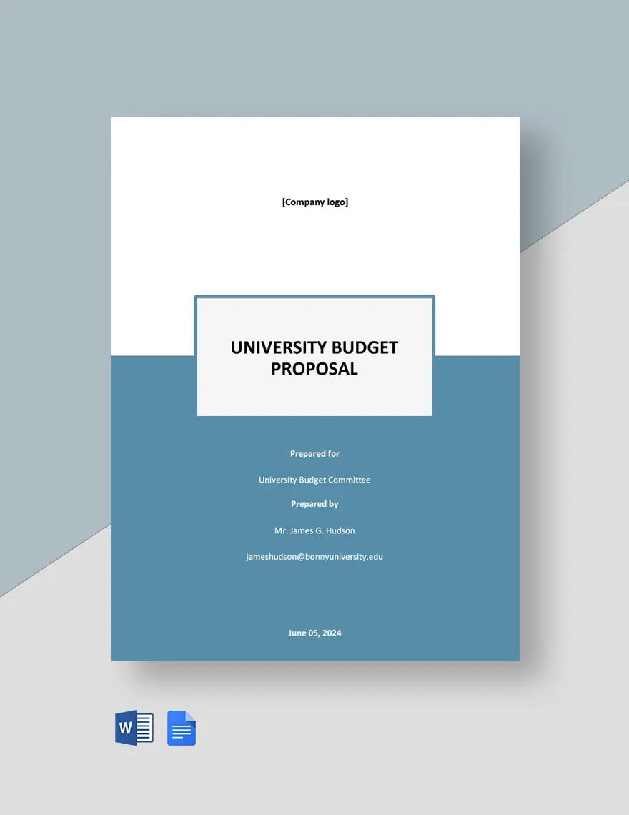 University Budget Proposal Template