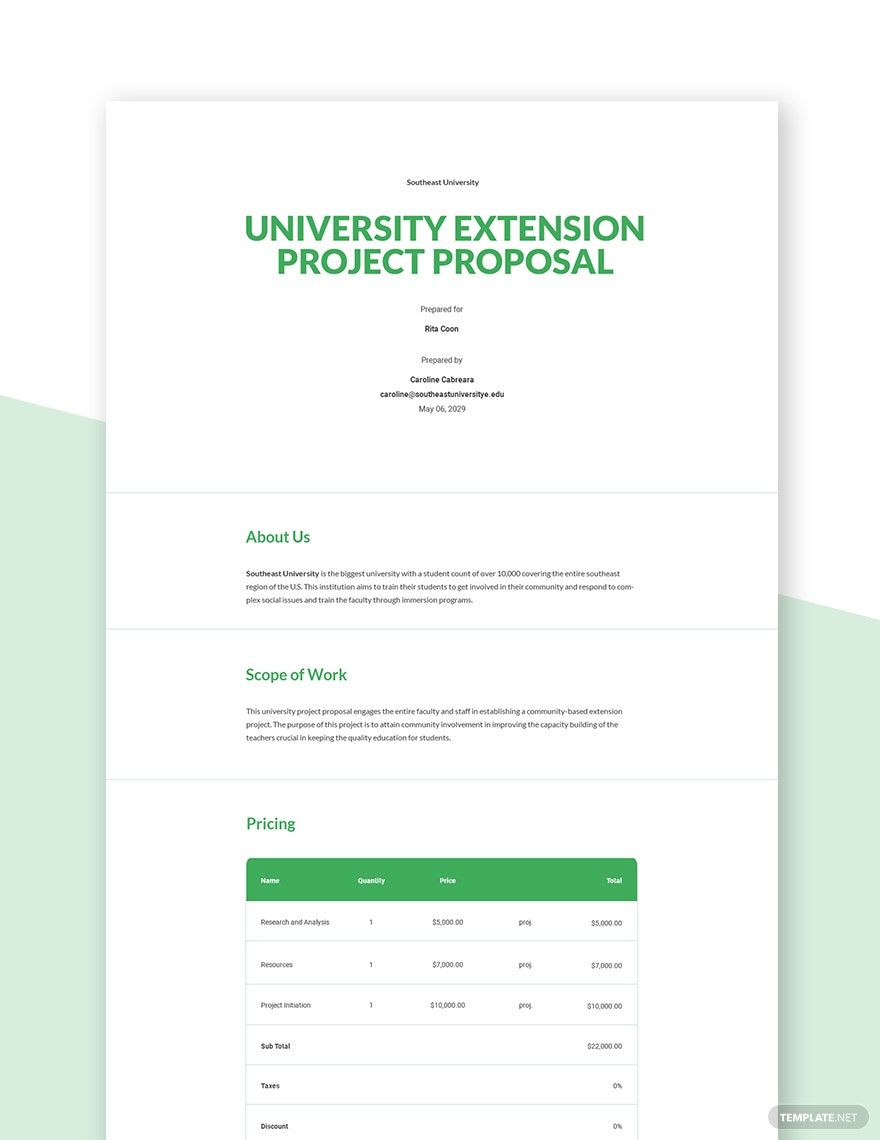 University Project Proposal Template