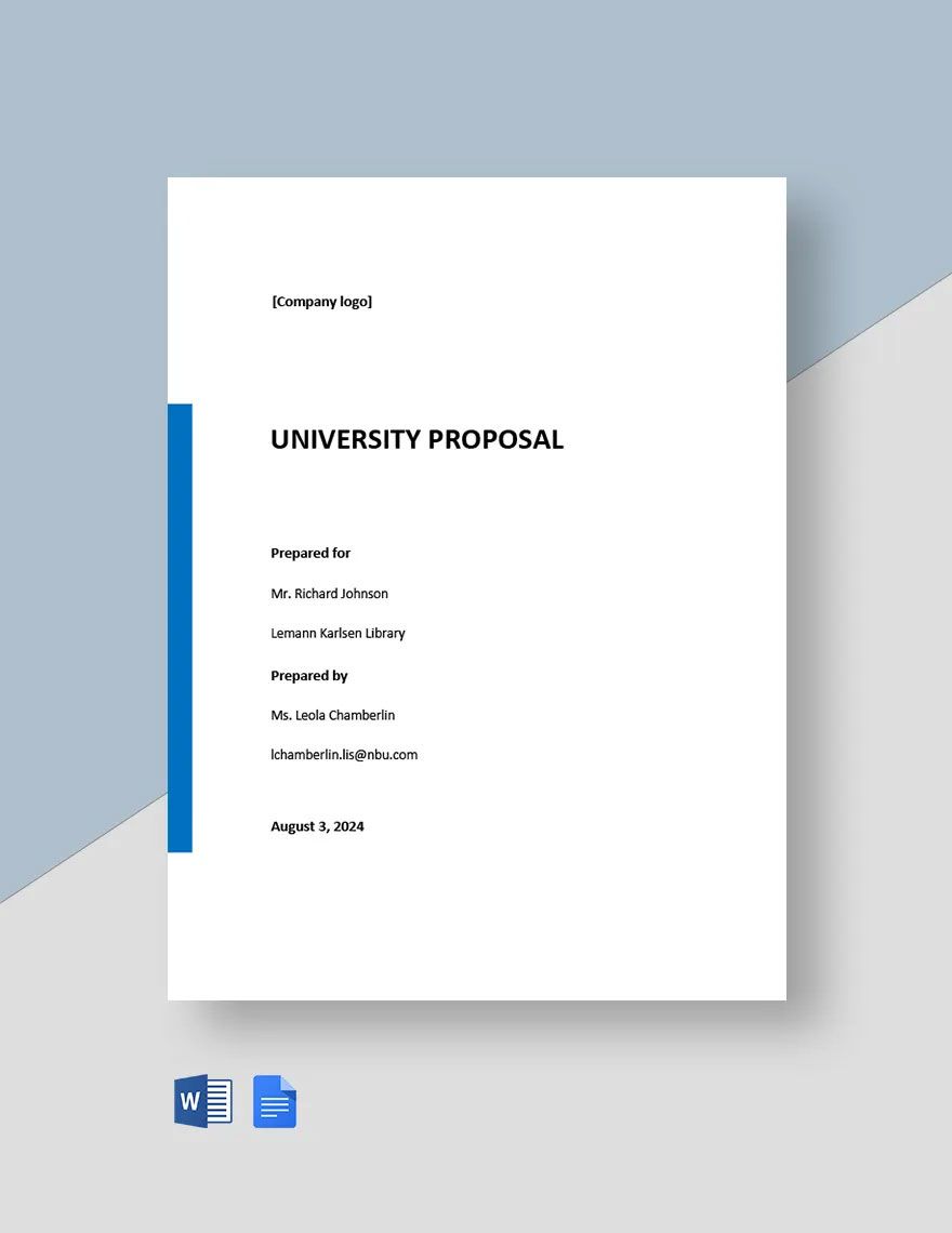 Simple University Proposal Template