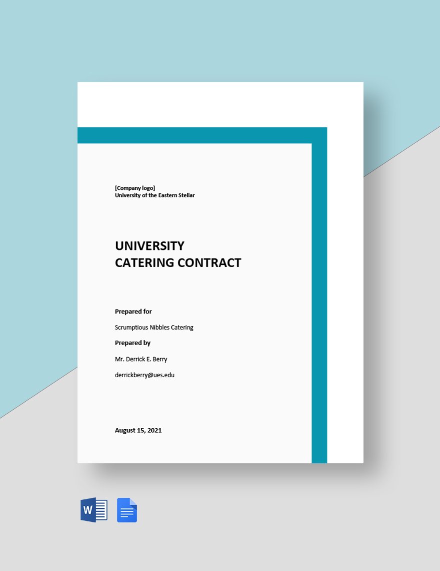 University Catering Contract Template