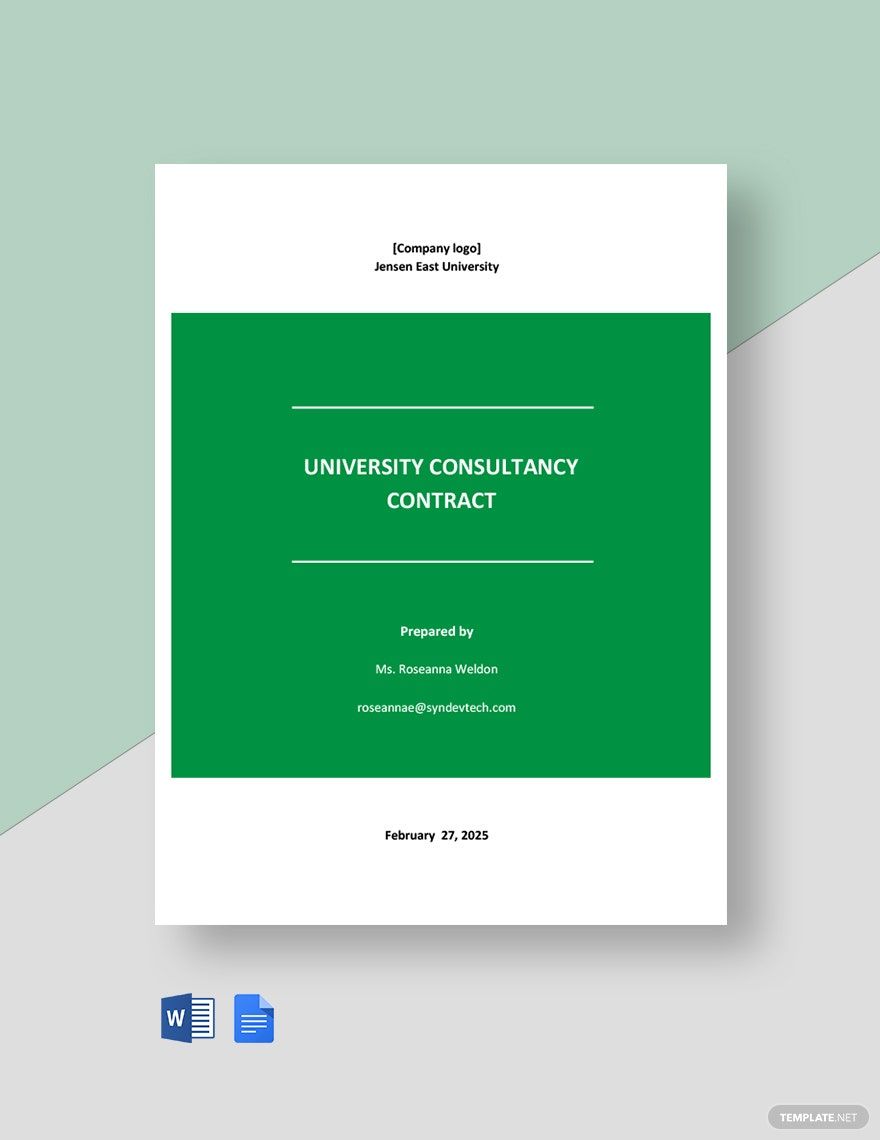 Free University Consultancy Contract Template