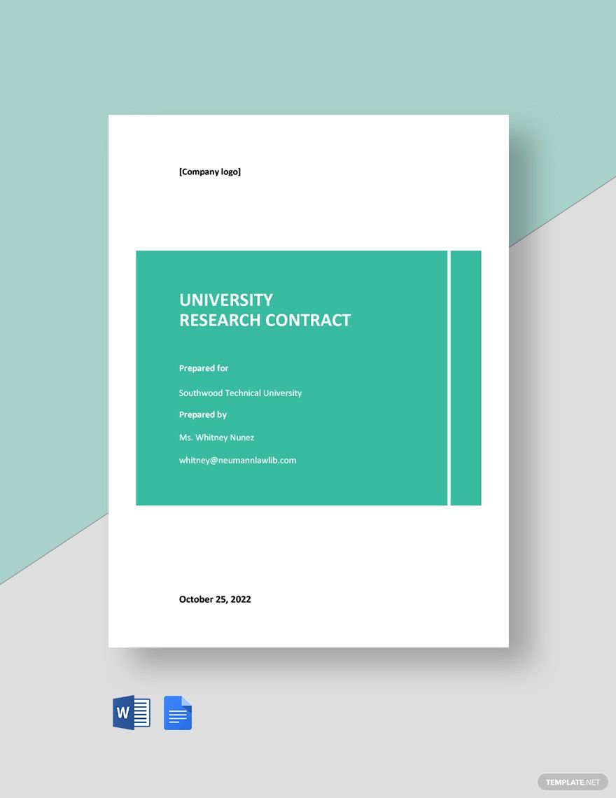 University Research Contract Template