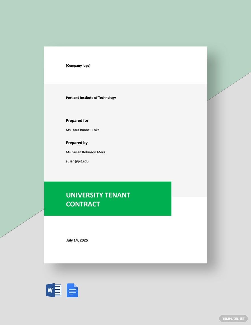 Free Simple University Contract Template