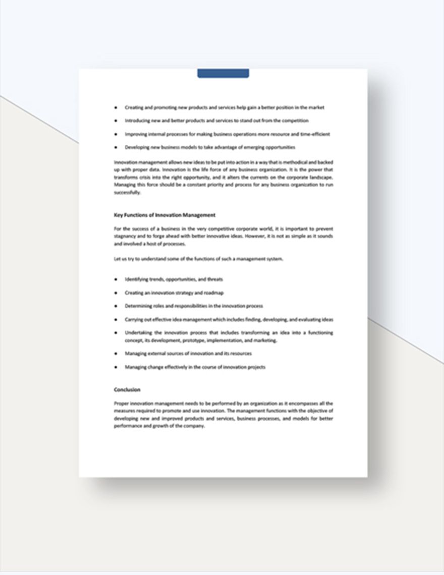 Innovation Management White Paper Template