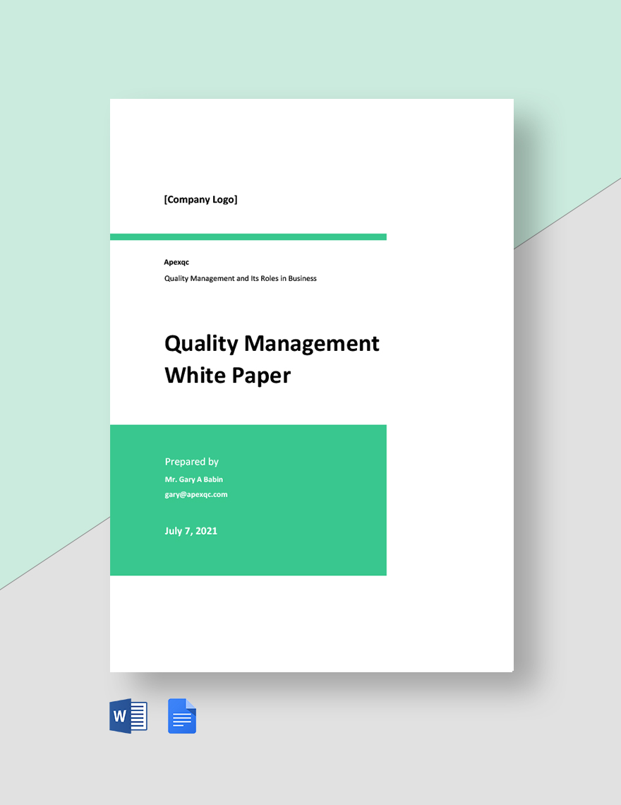 Quality Management White Paper Template