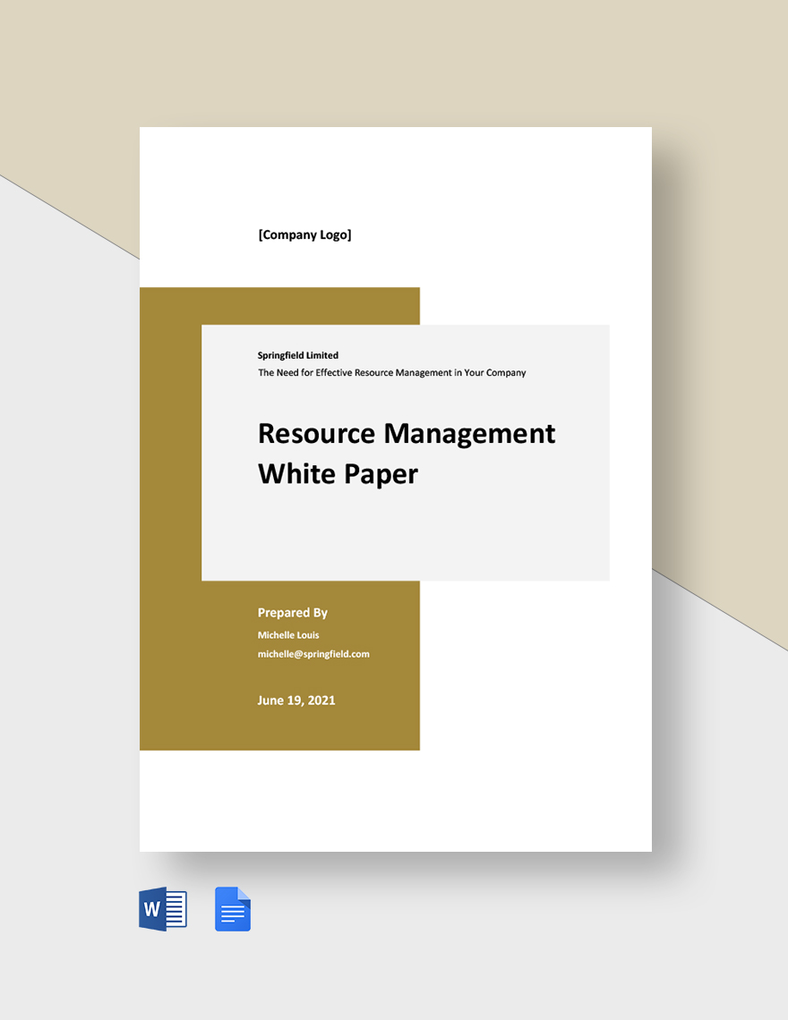 Resource Management White Paper Template in Word, Google Docs ...