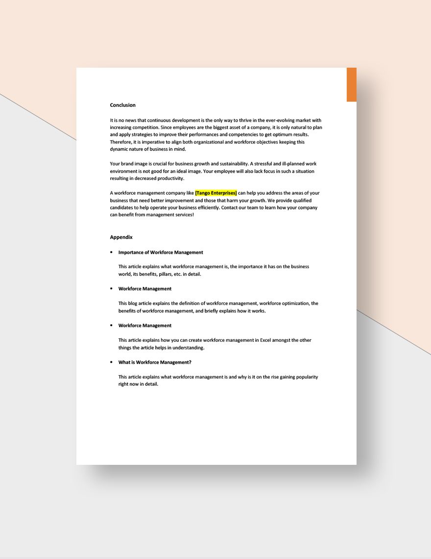 Workforce Management White Paper Template