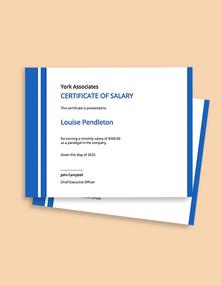 Free Salary Certificate Template