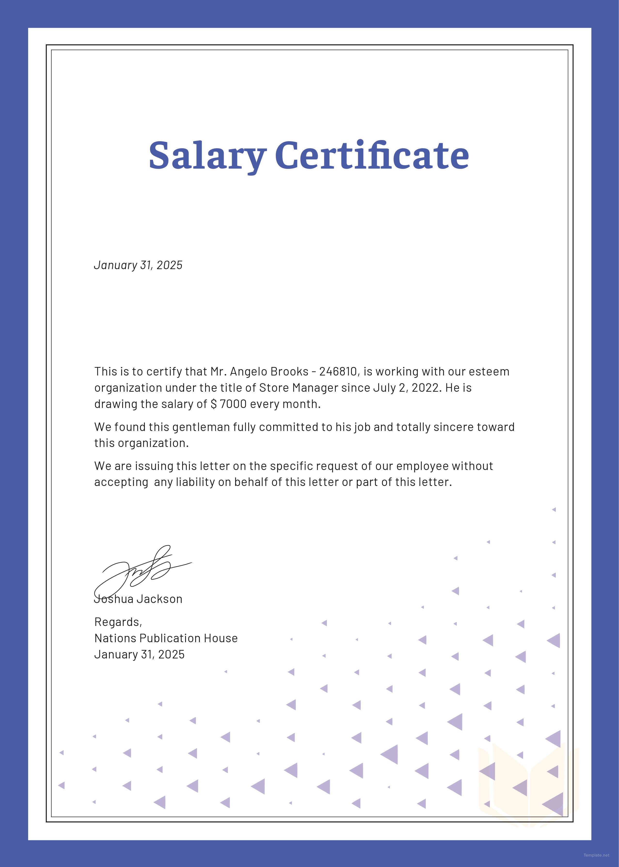 slip printable salary template Free Microsoft Template in Certificate Word Salary