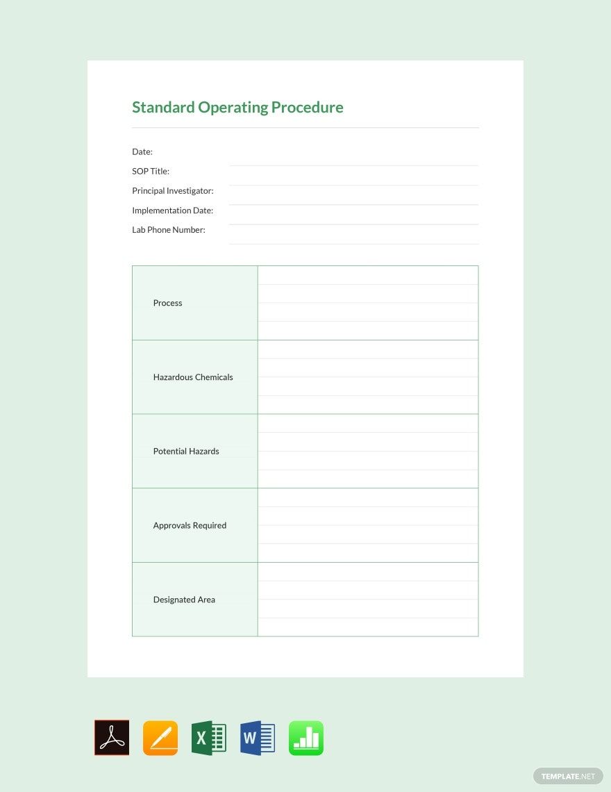 Warehouse Standard Operating Procedure Template Google Docs, Word