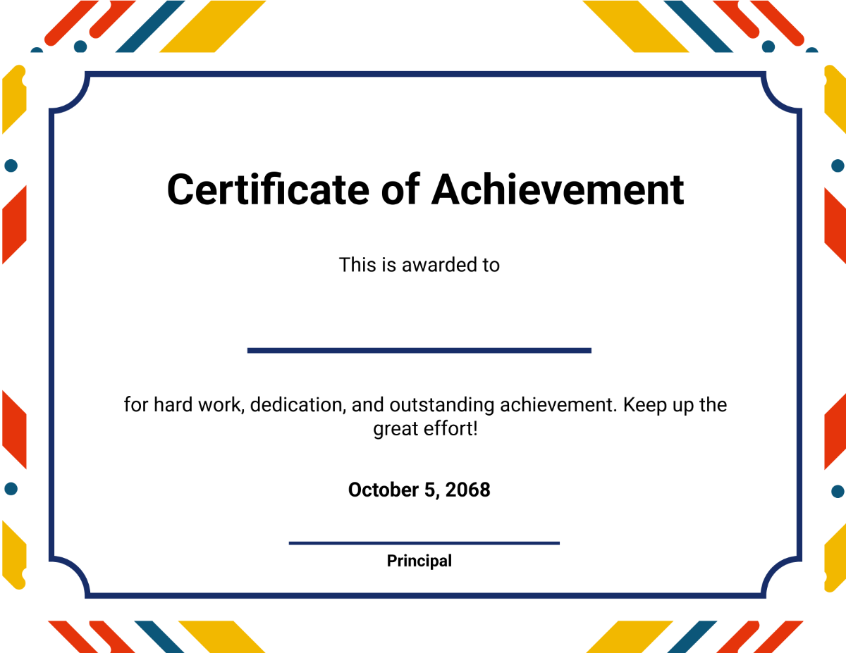 Blank Certificates Of Achievement