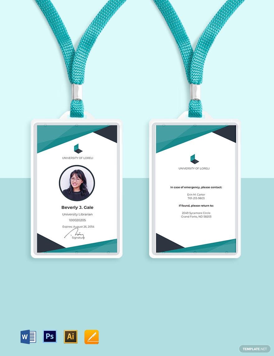 Library ID Card Template