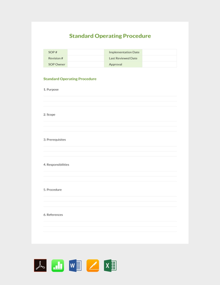 Free Blank Sop Template Pdf Word Doc Excel Apple Mac Pages