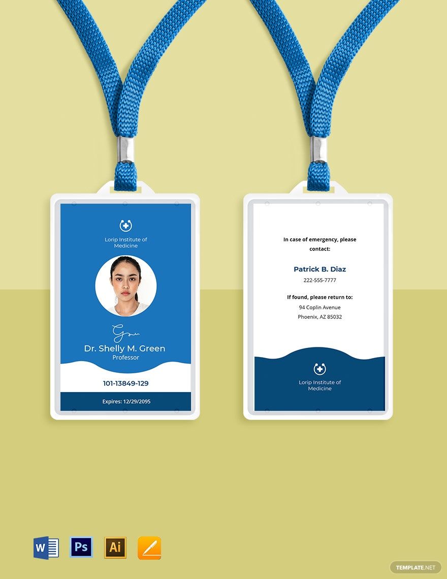 Medical University ID Card Template
