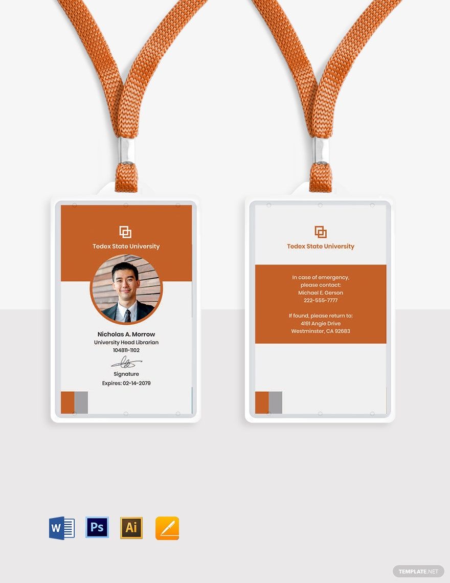 University Library ID Card Template