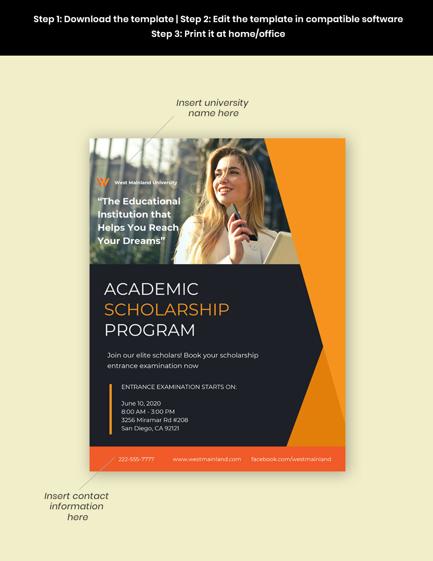 University Scholarship Program Flyer Template
