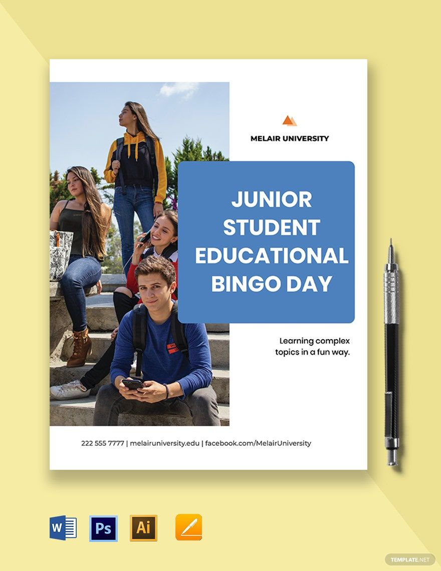 University Junior Council Bingo Flyer Template