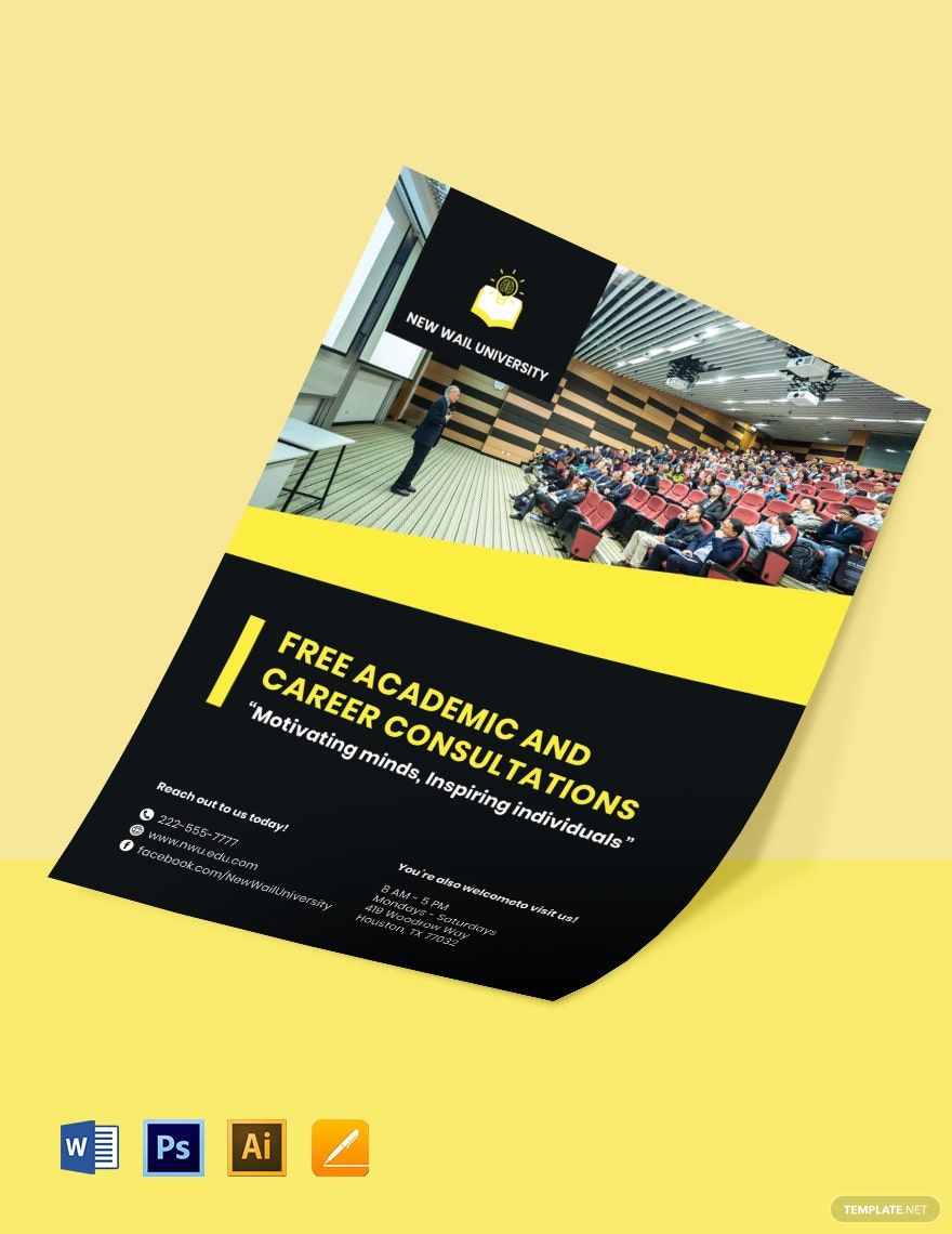 Free Modern University Flyer Template - Google Docs, Illustrator, Word ...