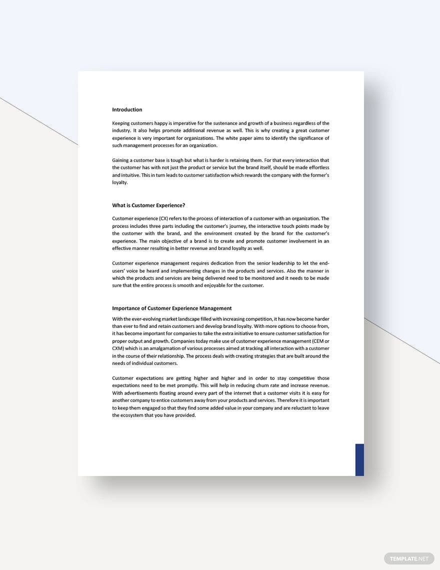 Customer Experience Management White Paper Template