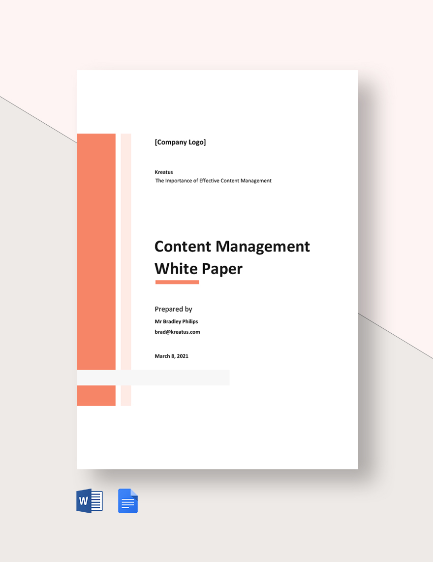 Content Management White Paper Template