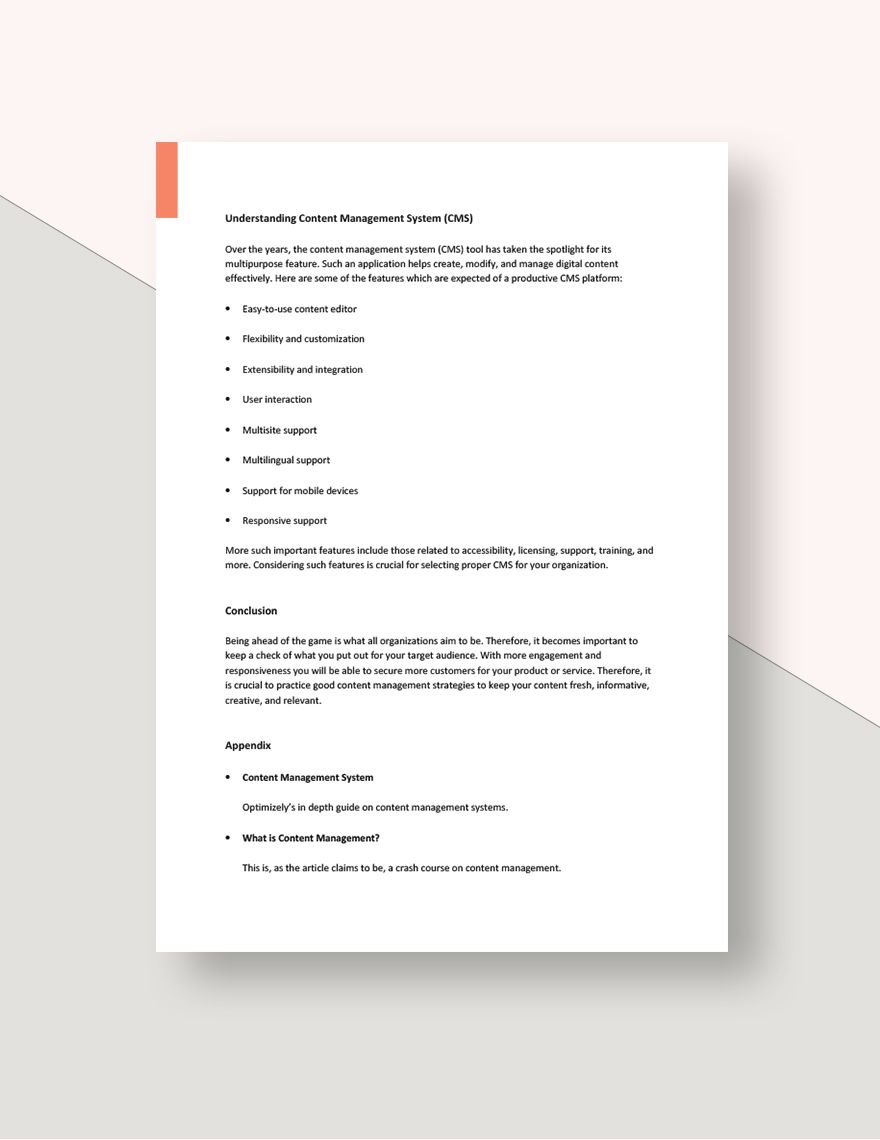 Content Management White Paper Template