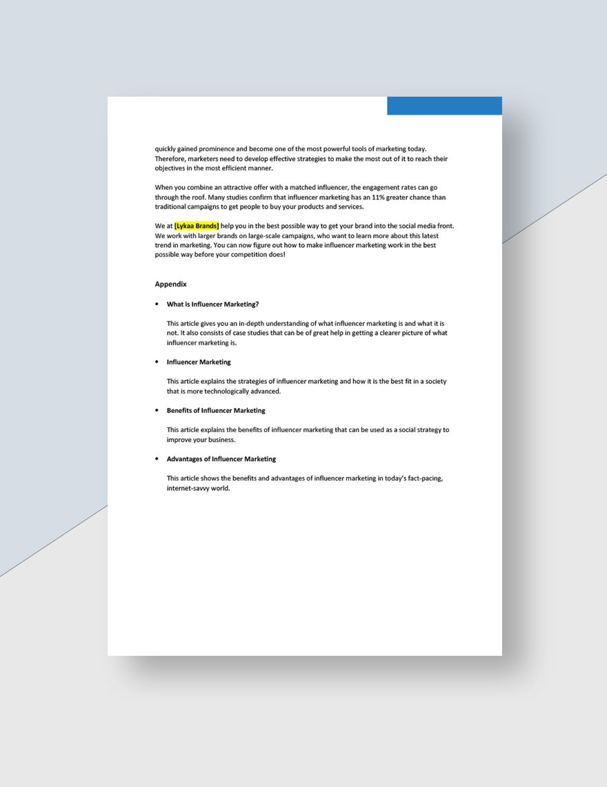 Influencer Marketing White Paper Template