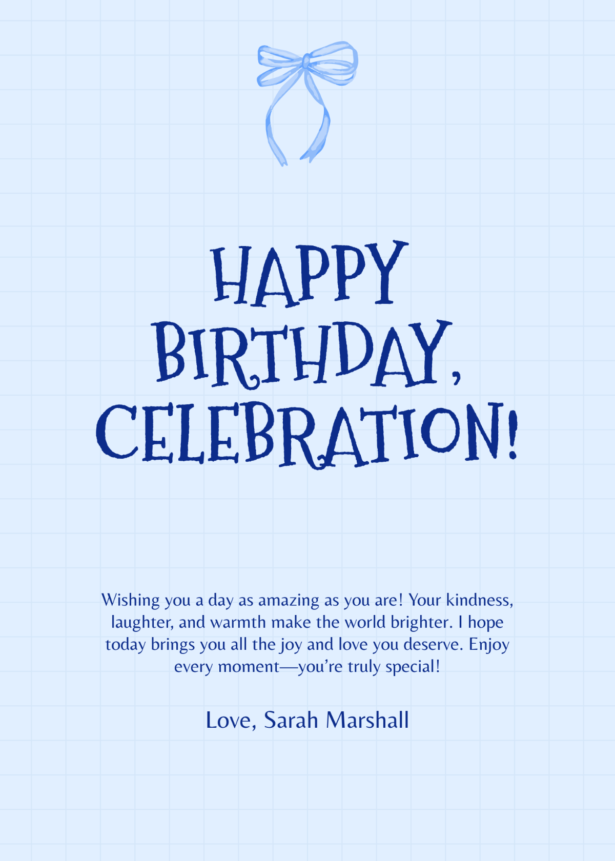 Free Blue Birthday Card Template to Edit Online