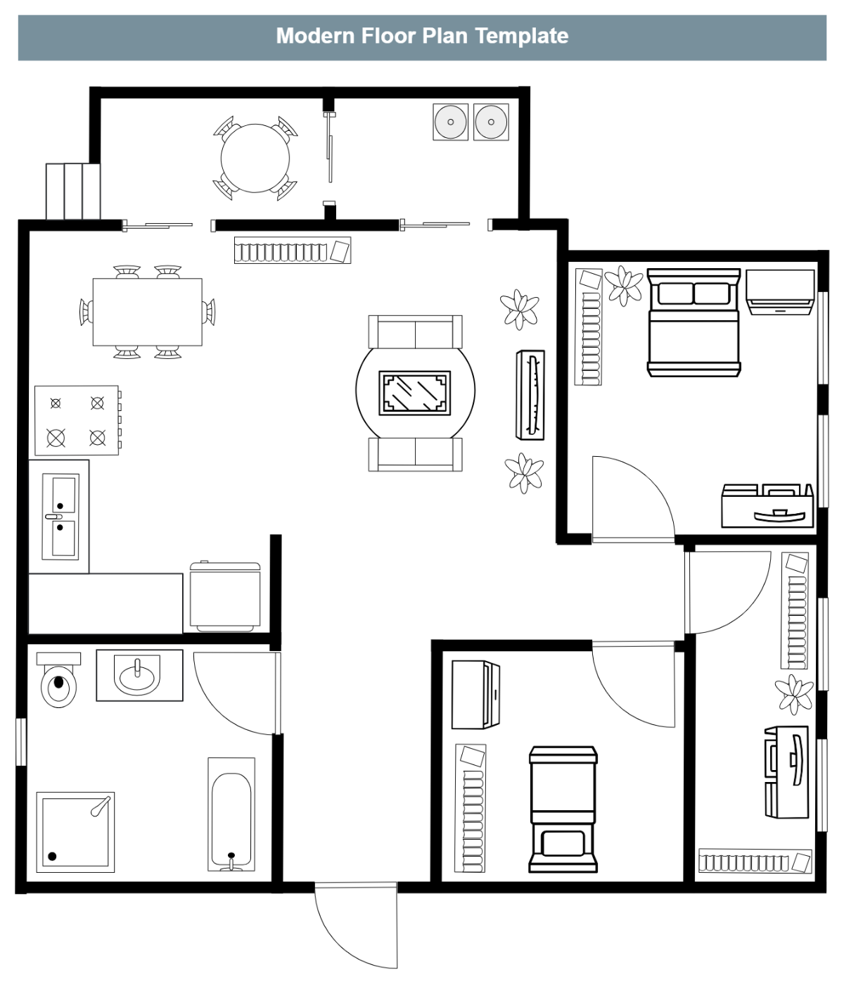 Free Modern Floor Plan Template To Edit Online