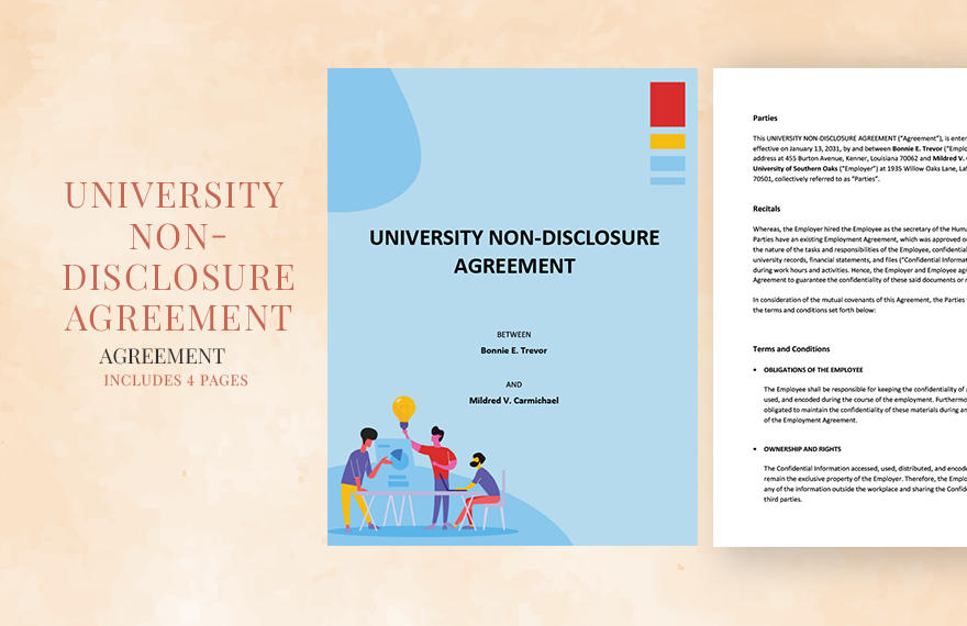 University Non-Disclosure Agreement Template