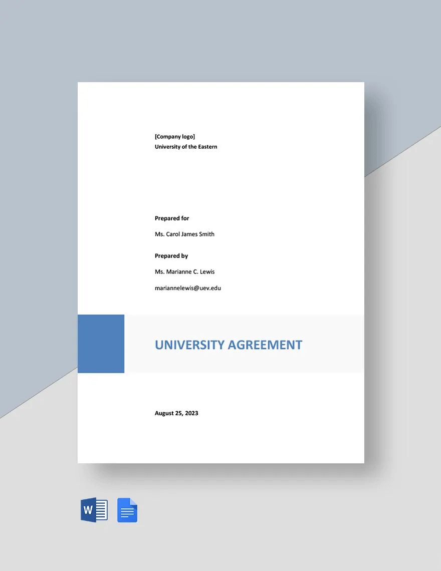 Basic University Agreement Template
