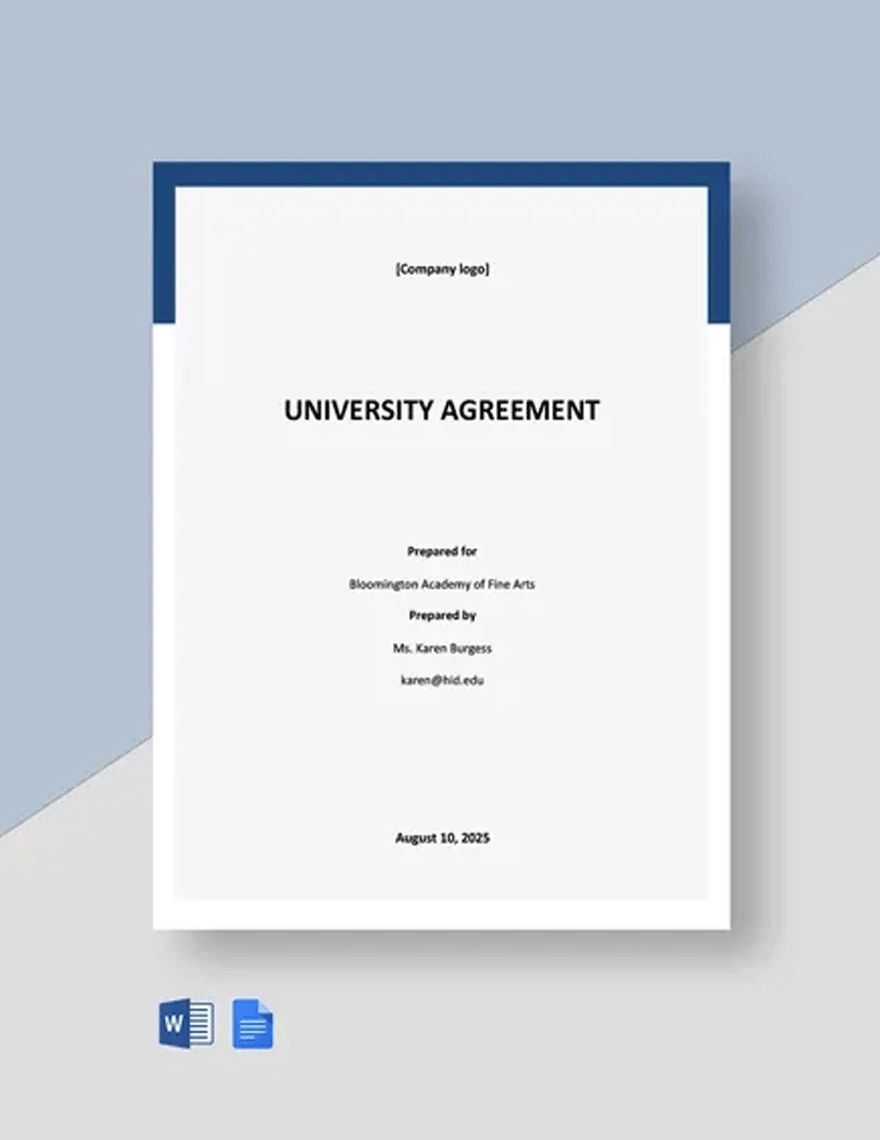 Sample University Agreement Template