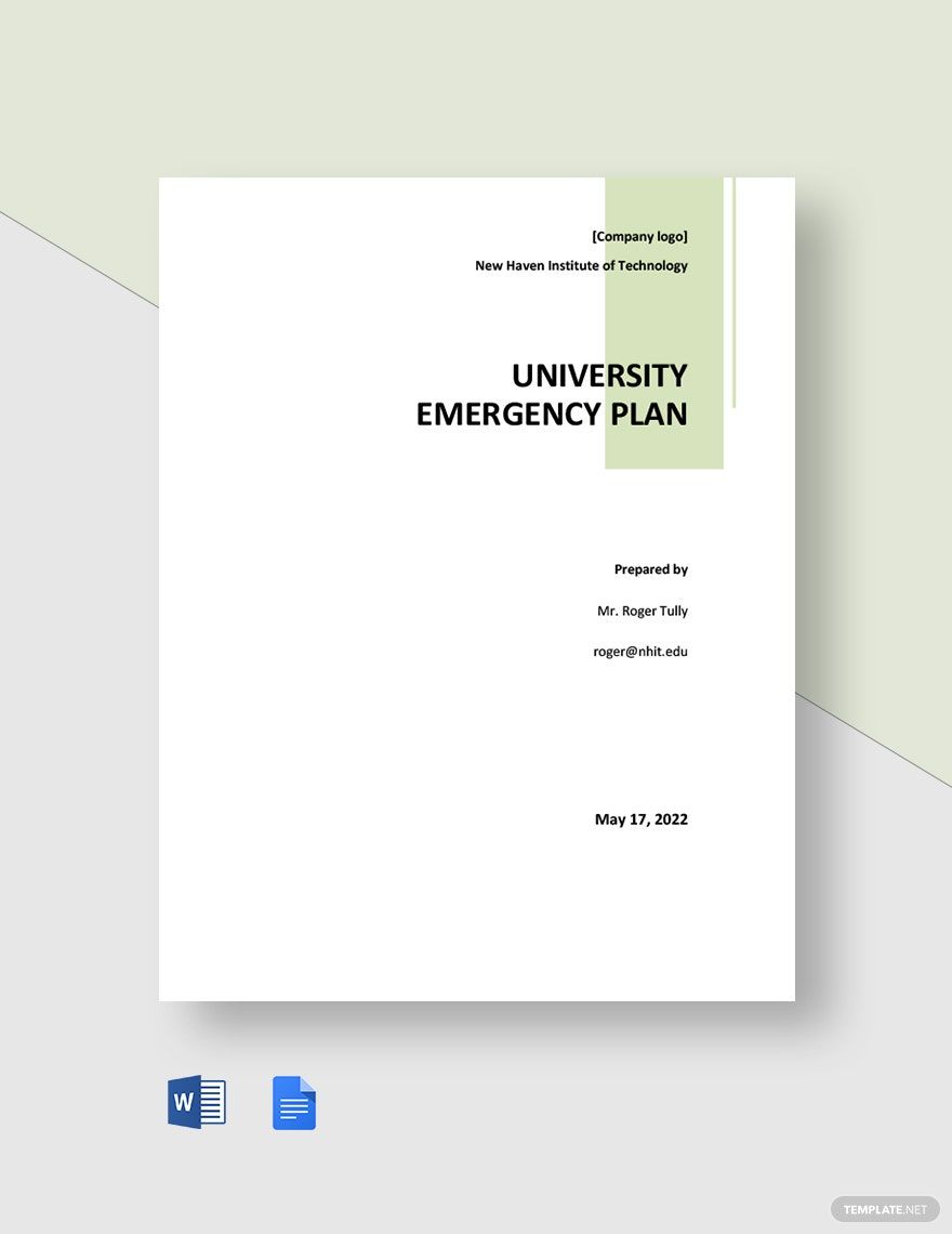 University Emergency Plan Template