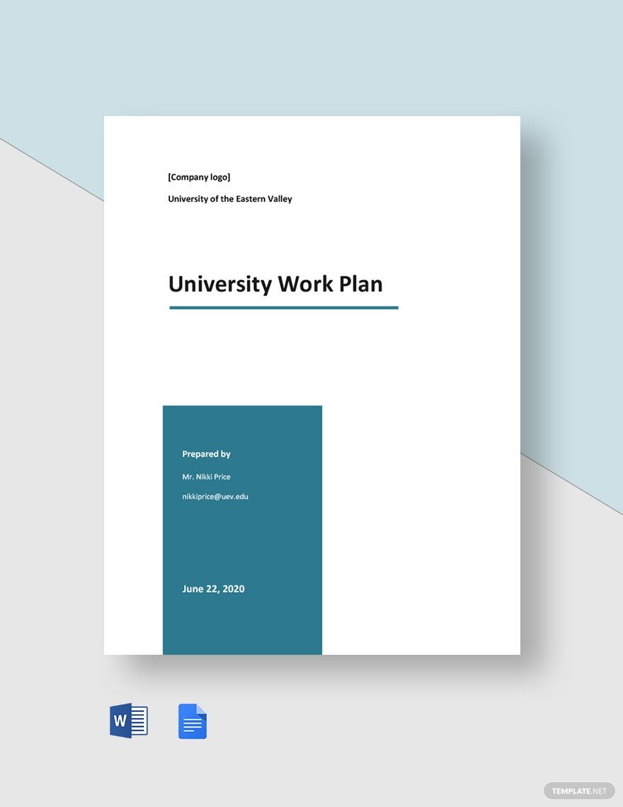 University Work Plan Template
