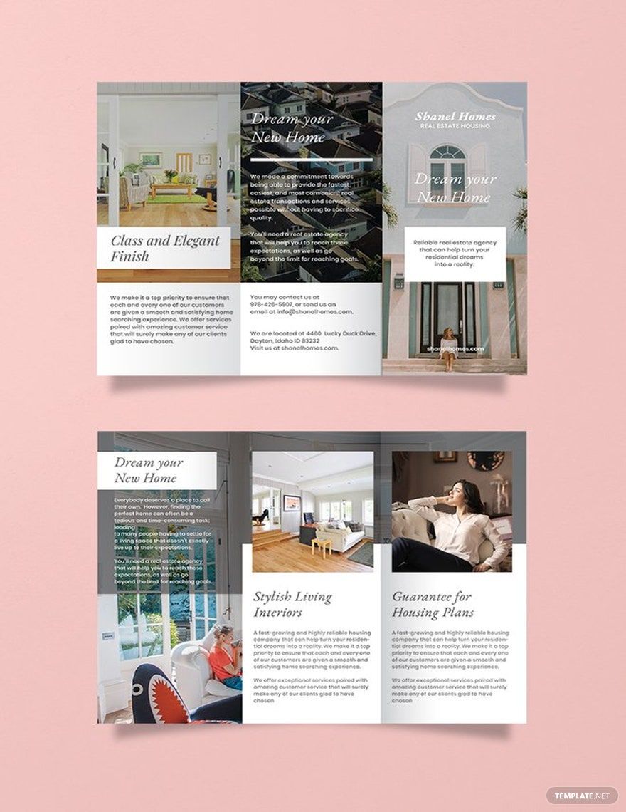 Home Builder Brochure Template Illustrator InDesign Word Apple