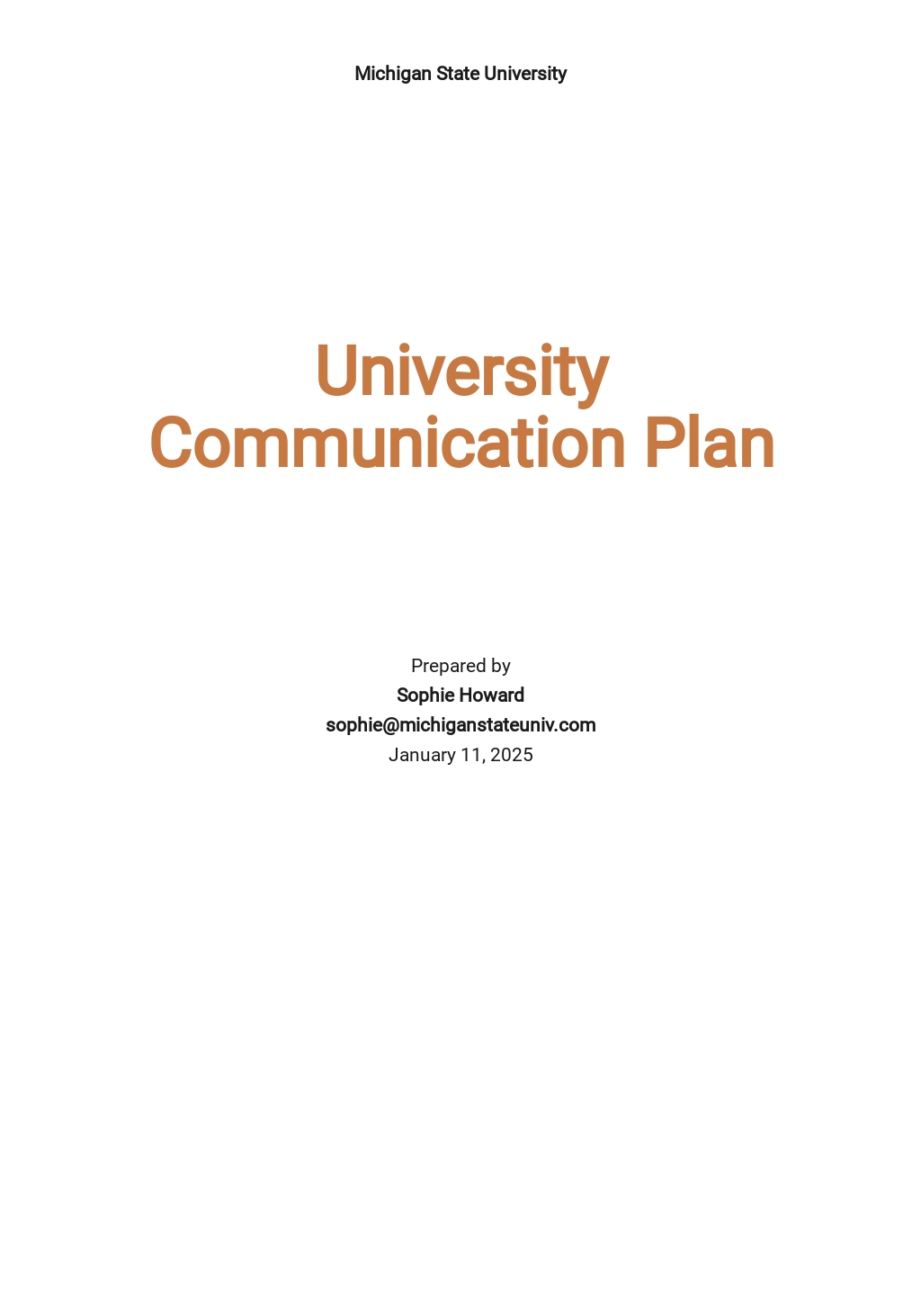 Sample University Business Plan Template [Free PDF