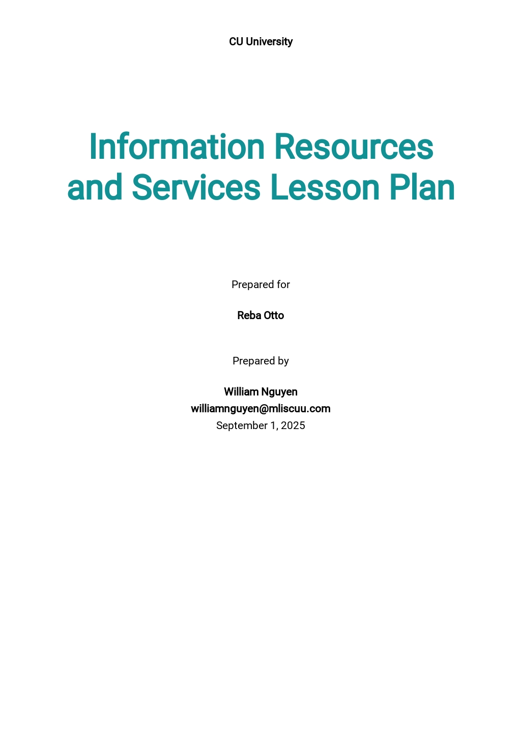 Basic University Lesson Plan Template [Free PDF] Word Google Docs