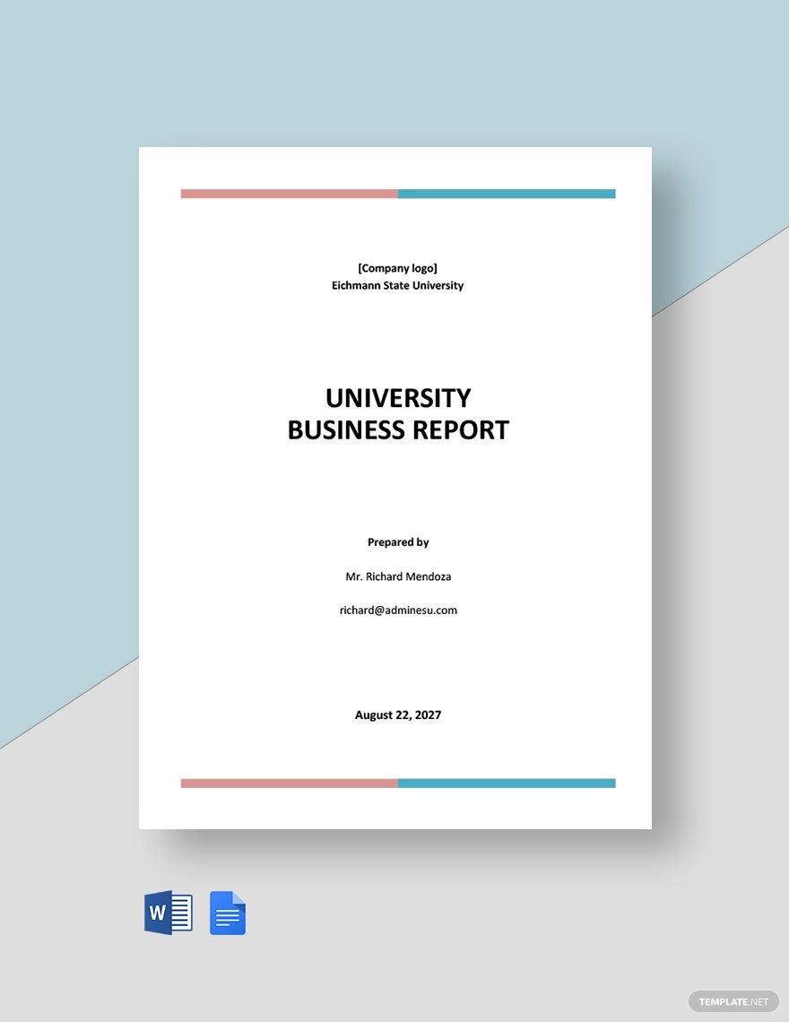 University Business Report Template