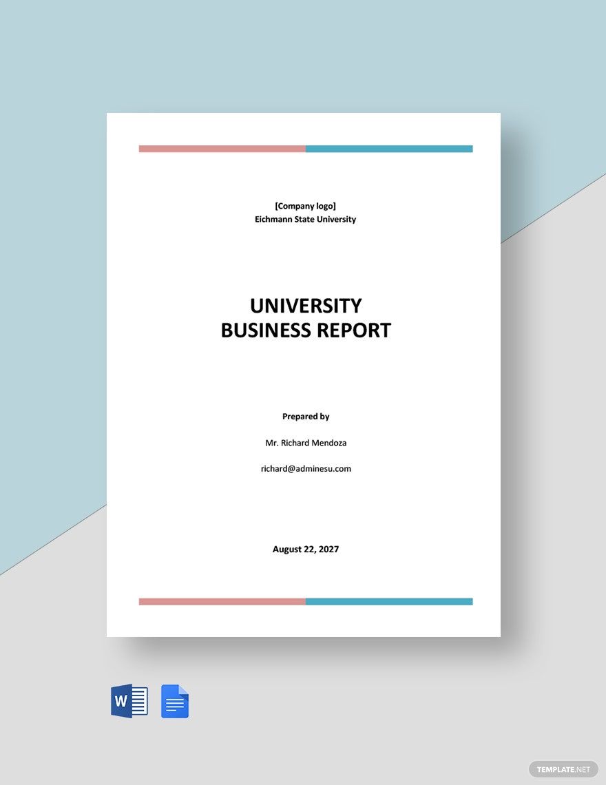 University Business Report Template in Google Docs, Pages, Word - Download | Template.net