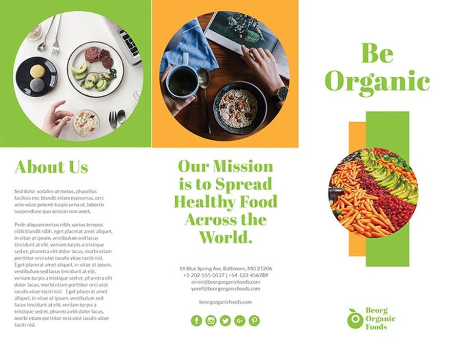 Organic Food Brochure Template