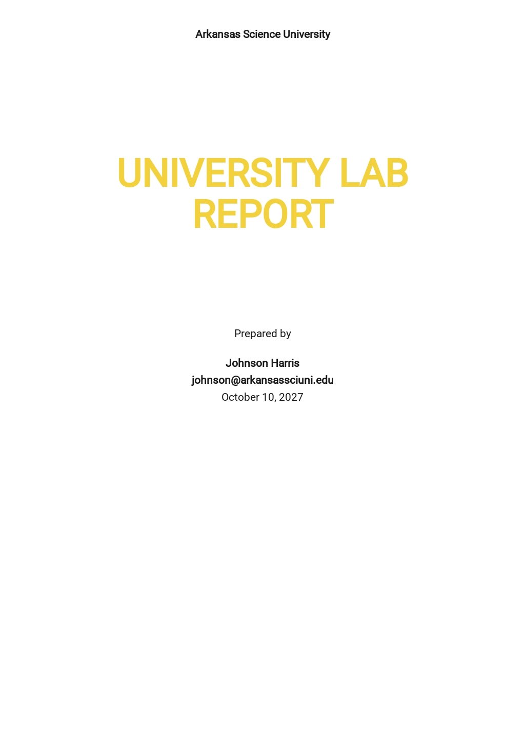 University Lab Report Template In Google Docs Word Template Net