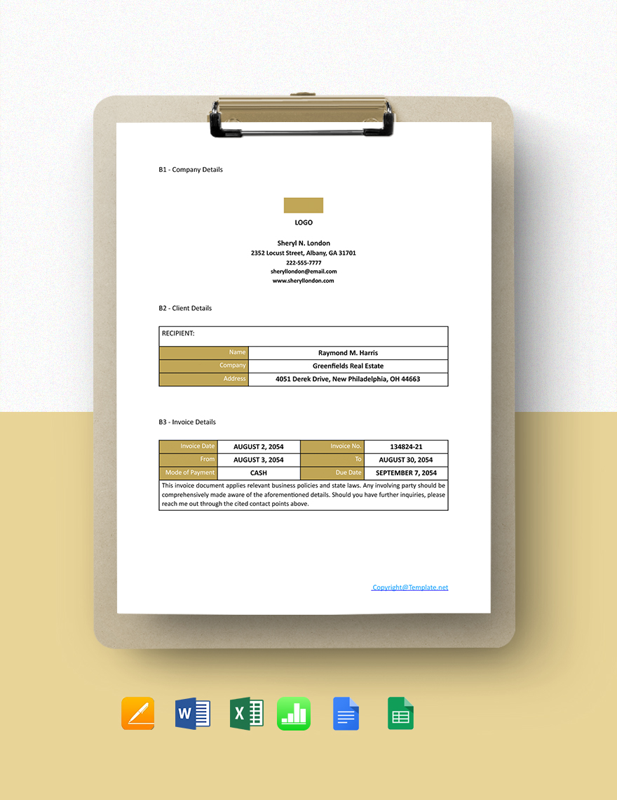 Freelancer Invoice Excel Templates Spreadsheet Free Download