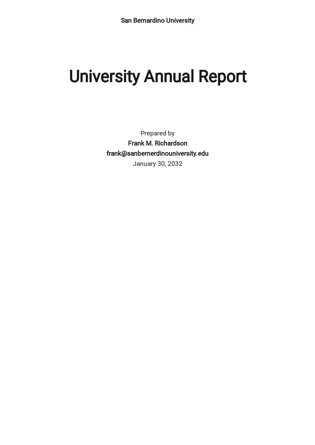 university research annual report