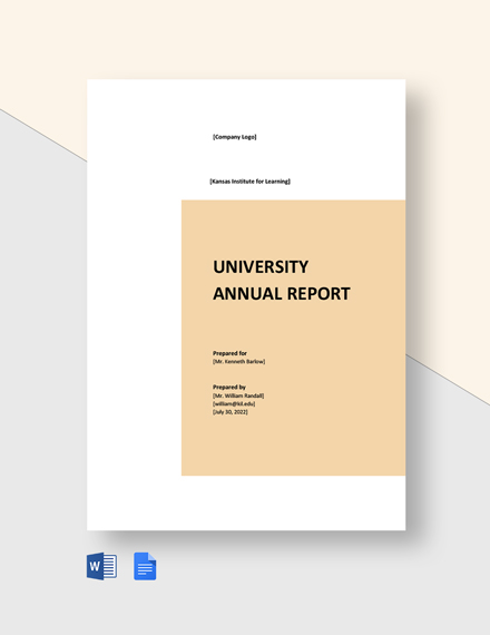 FREE Annual Report Cover Page Template - Word (DOC)