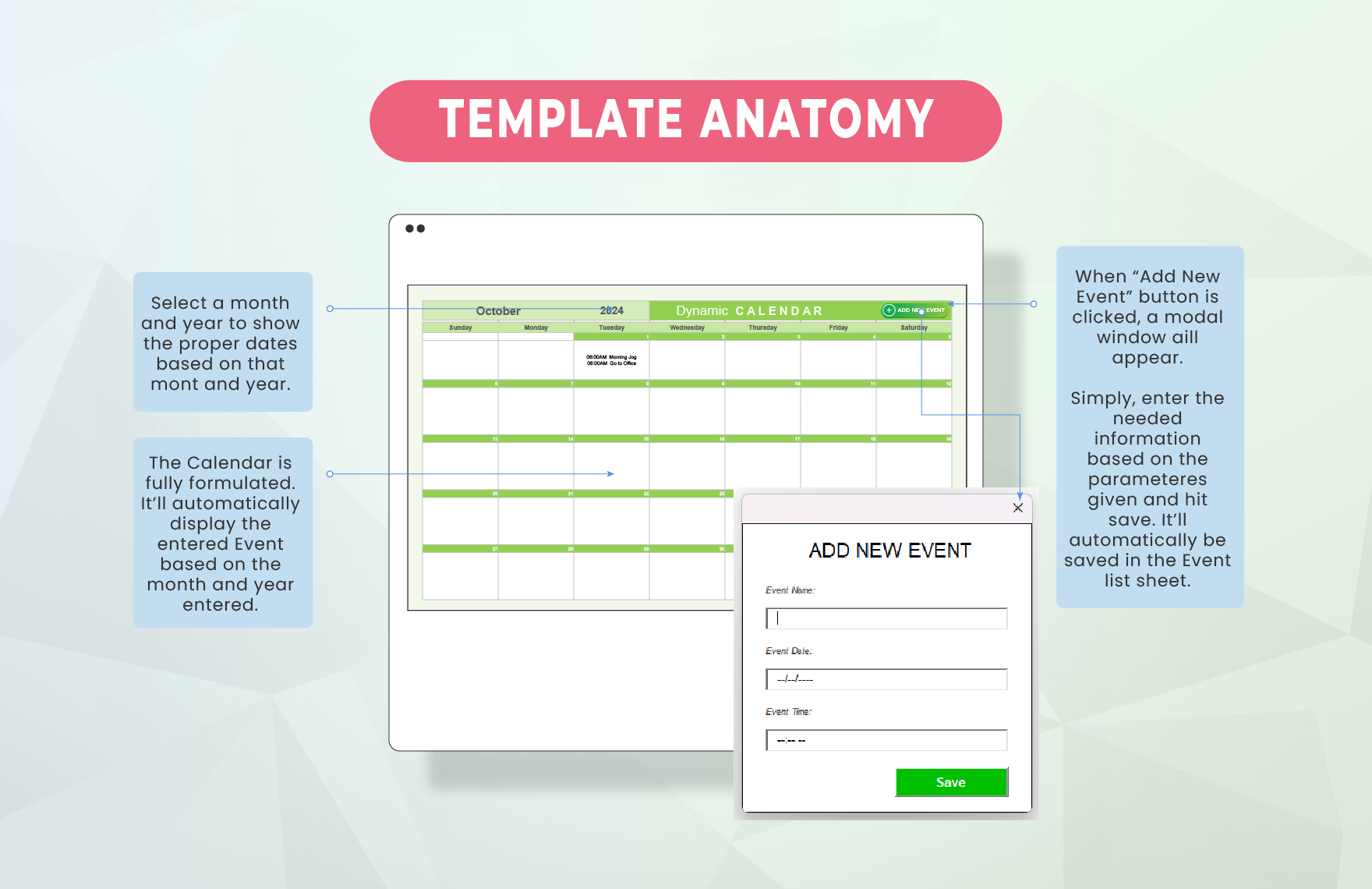 Dynamic Calendar Excel Template
