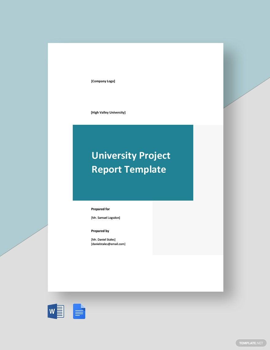 University Project Report Template in Word, Google Docs, Apple Pages