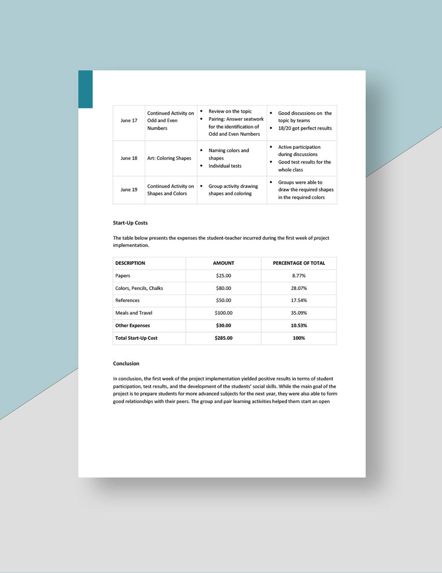 University Project Report Template Word